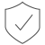 Checkmark on shield icon.